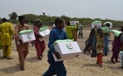 Khubaib Foundation shares rations to support those in need during challenging times.