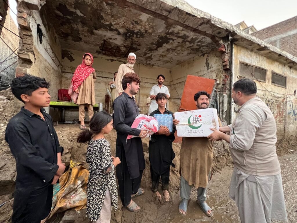 Khubaib Foundation Distributing Ration Packs in Flood 2025